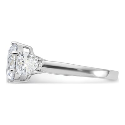 Sterling Silver CZ 3-Stone Engagement Ring – view 5