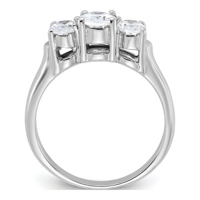 Sterling Silver CZ 3-Stone Engagement Ring – view 3