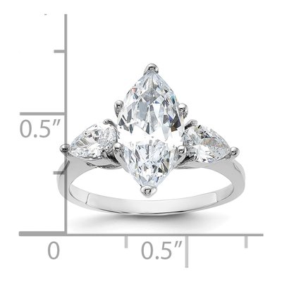 Sterling Silver CZ Marquise Ring – view 4