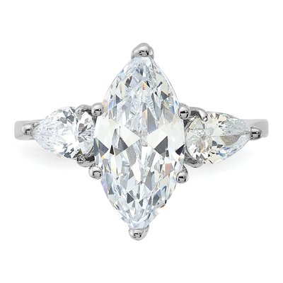Sterling Silver CZ Marquise Ring – view 6