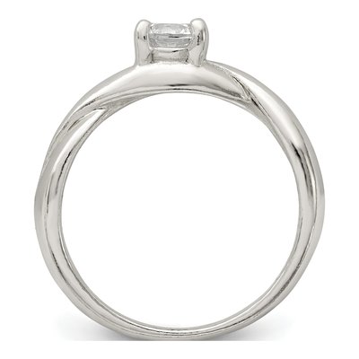 Sterling Silver CZ Engagement Ring – view 3