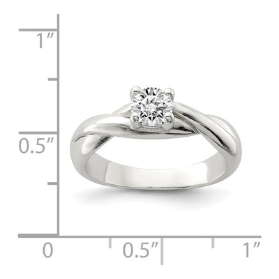 Sterling Silver CZ Engagement Ring – view 4