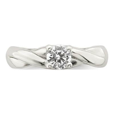 Sterling Silver CZ Engagement Ring – view 6