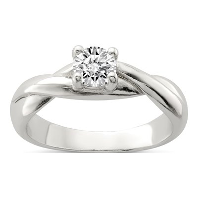 Sterling Silver CZ Engagement Ring