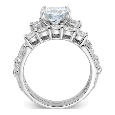 Sterling Silver CZ 2-Piece Wedding Ring Set – view 3