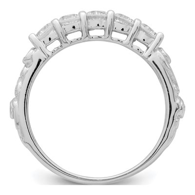Sterling Silver CZ 2-Piece Wedding Ring Set – view 7