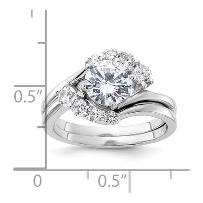Sterling Silver CZ Wedding Ring Set – view 4