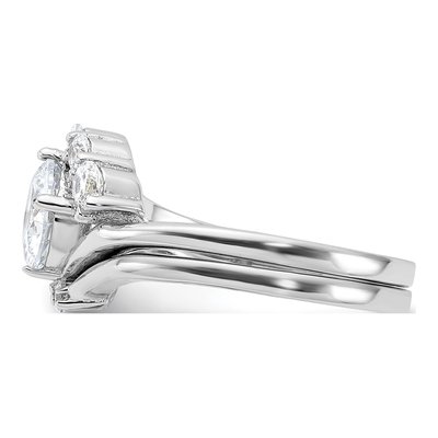 Sterling Silver CZ Wedding Ring Set – view 5