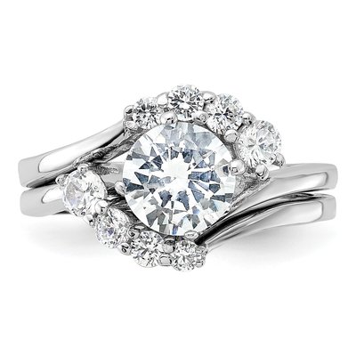 Sterling Silver CZ Wedding Ring Set – view 6