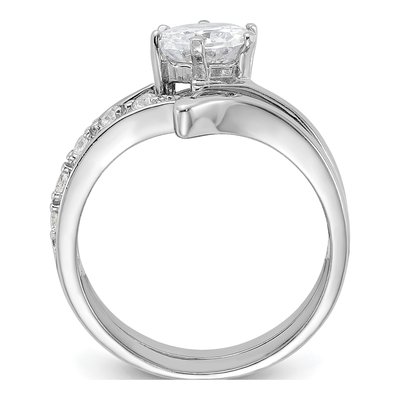 Sterling Silver CZ Wedding Ring Set – view 3