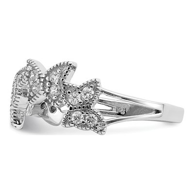 Sterling Silver CZ Butterfly Ring – view 5