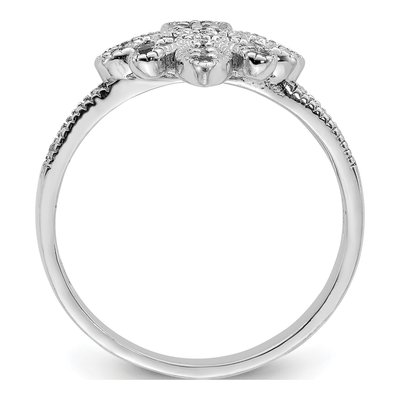Sterling Silver CZ Fleur-De-Lis Ring – view 3