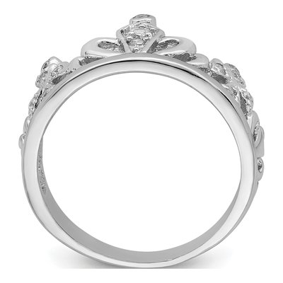 Sterling Silver CZ Crown Ring – view 3