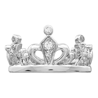 Sterling Silver CZ Crown Ring – view 6