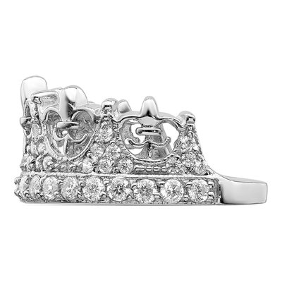 Sterling Silver CZ Fleur-De-Lis Crown Ring – view 5