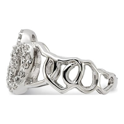 Sterling Silver CZ Heart Ring – view 4