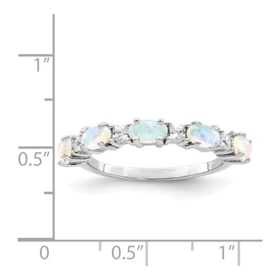Sterling Silver Lab-Created Opal & CZ Ring – view 5