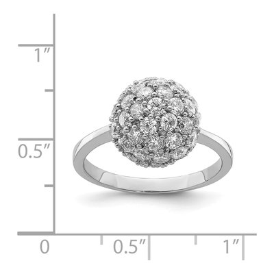 Sterling Silver CZ Cluster Ring – view 4