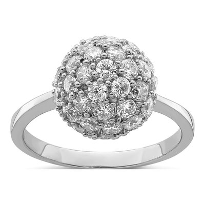 Sterling Silver CZ Cluster Ring