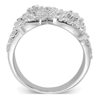 Sterling Silver CZ Floral Ring – view 2