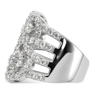 Sterling Silver CZ Floral Ring – view 4