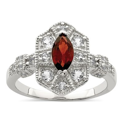 Sterling Silver CZ Marquise Ring