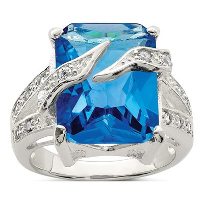 Sterling Silver CZ Clear Ring