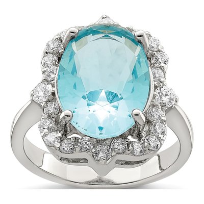 Sterling Silver CZ Clear Ring