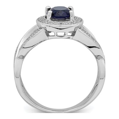 Sterling Silver CZ Glass Oval Ring – view 3
