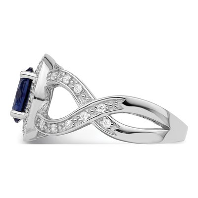 Sterling Silver CZ Glass Oval Ring – view 4