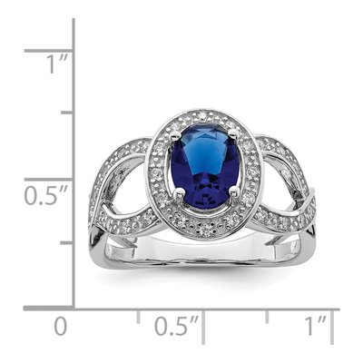 Sterling Silver CZ Glass Oval Ring – view 5