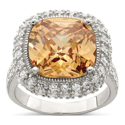 Sterling Silver CZ Clear Ring