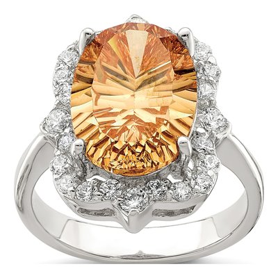 Sterling Silver CZ Clear Color Ring