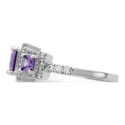 Sterling Silver CZ Square Ring – view 5