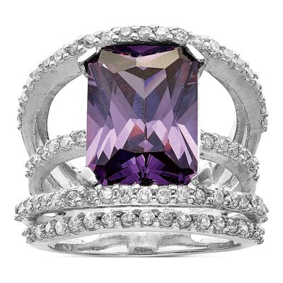 Sterling Silver CZ Clear Ring