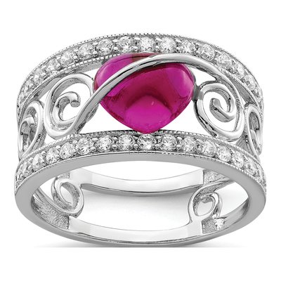 Sterling Silver CZ Heart Ring
