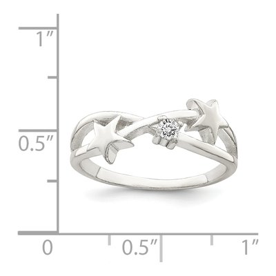 Sterling Silver CZ Star Ring – view 5