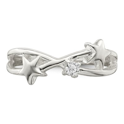 Sterling Silver CZ Star Ring – view 6