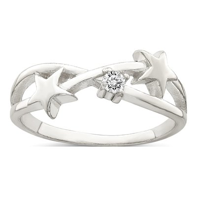Sterling Silver CZ Star Ring