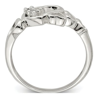 Sterling Silver CZ Heart Ring – view 3