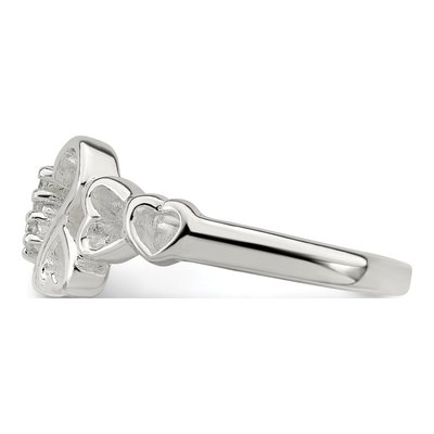 Sterling Silver CZ Heart Ring – view 4