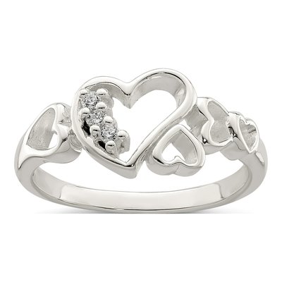 Sterling Silver CZ Heart Ring