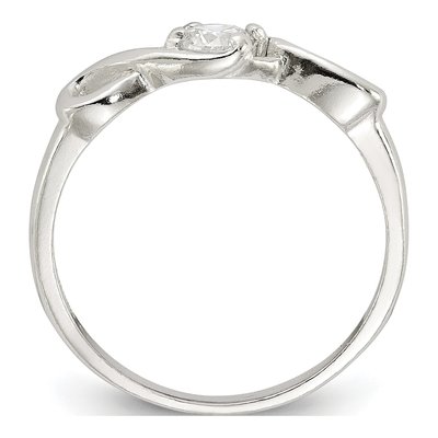 Sterling Silver CZ Round Ring – view 3