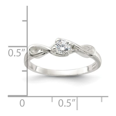 Sterling Silver CZ Round Ring – view 4