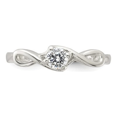 Sterling Silver CZ Round Ring – view 6