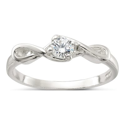 Sterling Silver CZ Round Ring