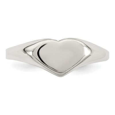Sterling Silver Heart Signet Ring – view 6