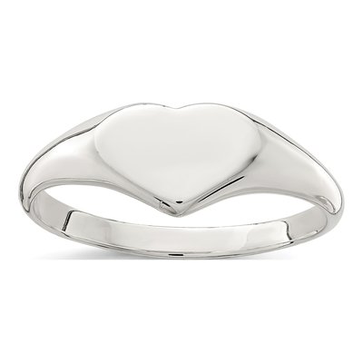 Sterling Silver Heart Signet Ring