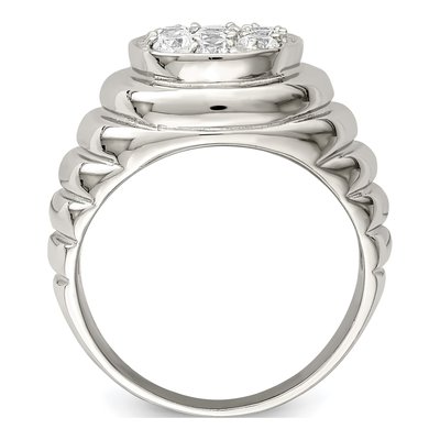 Men's Sterling Silver CZ Cluster Ring – view 3