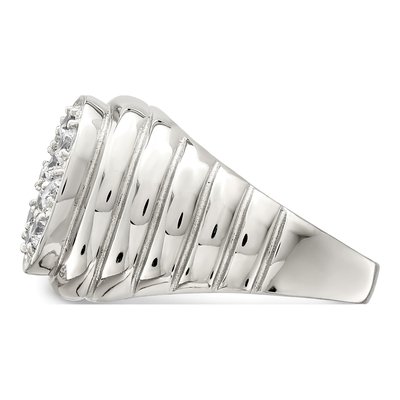 Men's Sterling Silver CZ Cluster Ring – view 4